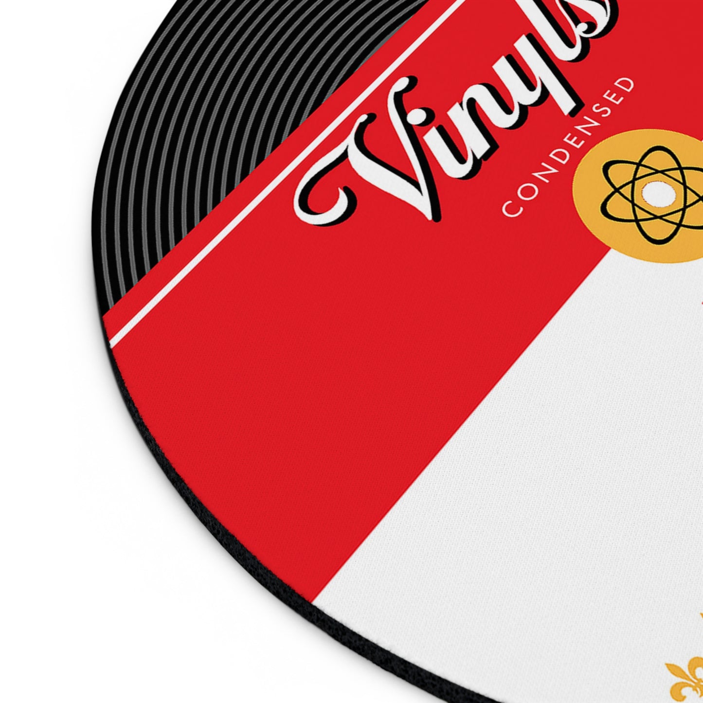 Vinyl Record Themed Mouse Pad Vinyl Condensed Print close up