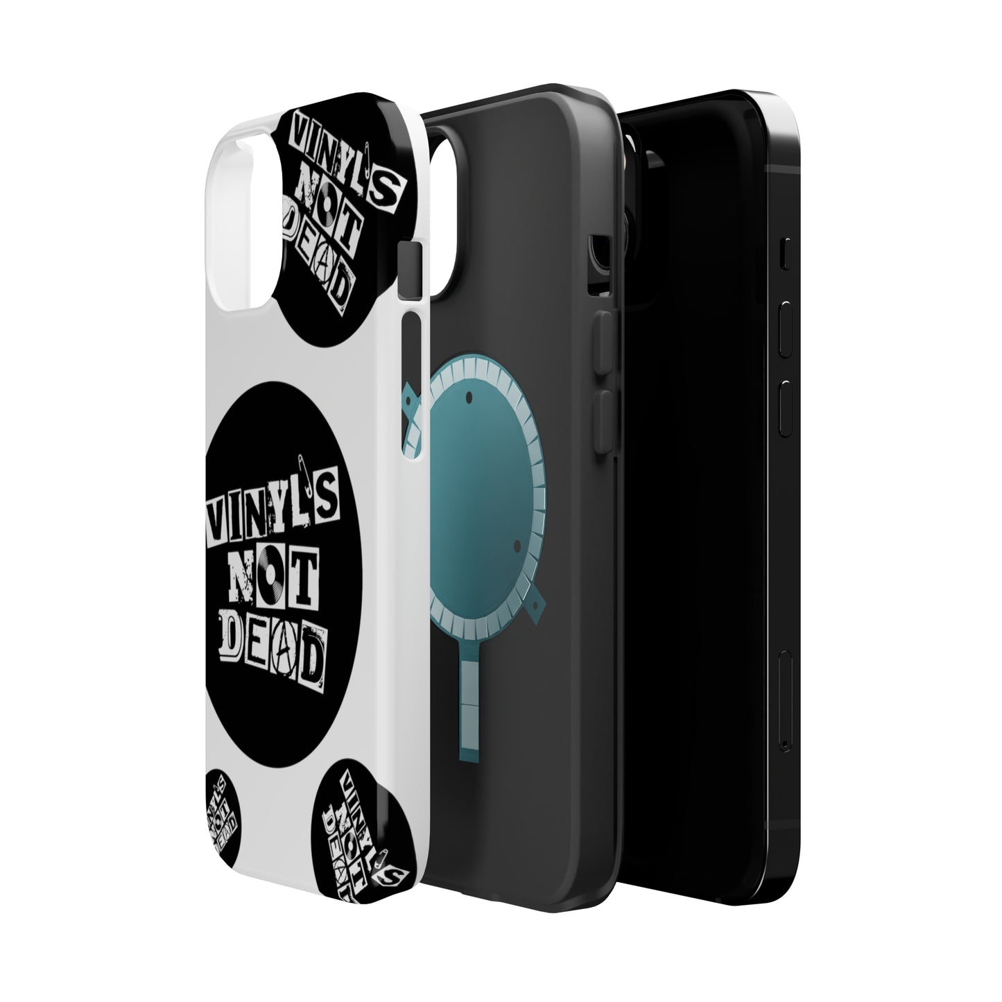 Vinyl Record Themed MagSafe Tough Cases for iPhones 13 and 14 - Vinyl is Not Dead