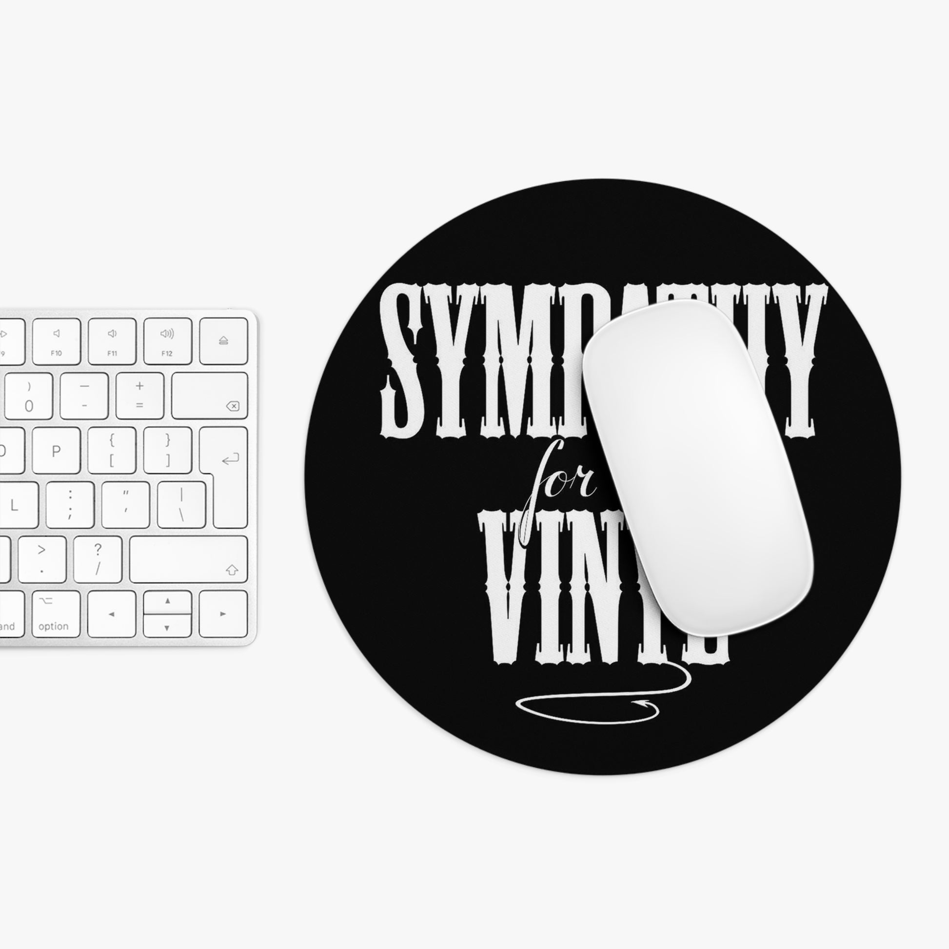 Vinyl Record Themed Mouse Pad Sympathy for the Vinyl Print with mouse and laptop