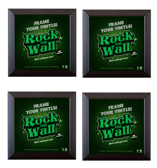 Set of 4 Black Vinyl Record Wall Display Frames